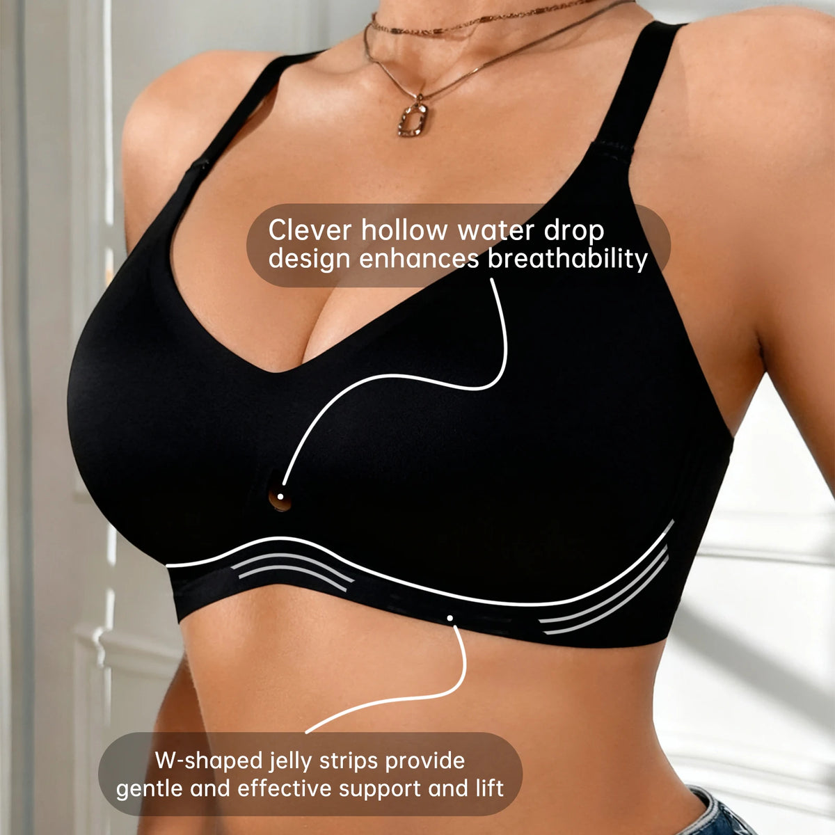 Ladies' Winter Bralettes | 3D Soft Air Support, Women's Seamless Wireless Sports Bras - Push-Up Design Everyday Basic Bras