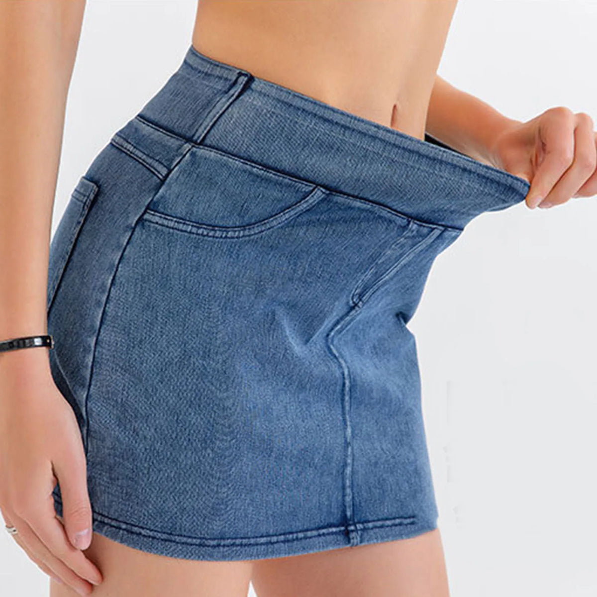 Sexy Hip Mini Denim Skirt High Elastic Slimming Jean Skirt Summer Jeans Harajuku Streetwear Sexy Hot Girl Casual A-Line Skirts