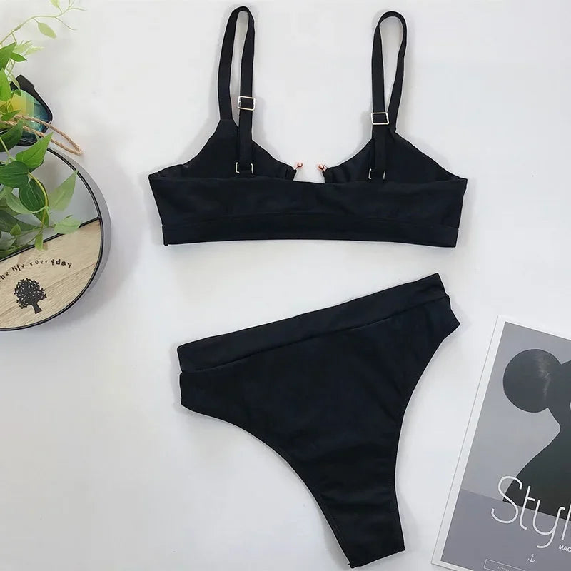 SnakeSkin Female Swimsuit High Waist Bikini Women Swimwear Two-pieces Bikini Set Hollow Out Bathing Suit Swim Wear Beachwear