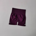 Women's yoga fitness shorts, peach hip lifting sexy perforated elastic breathable sports three quarter high waist yoga short