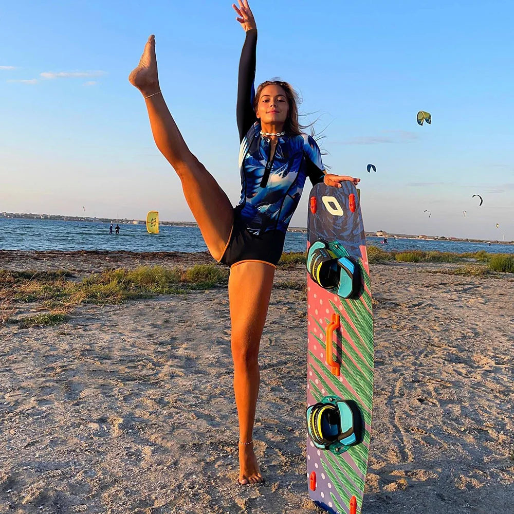 2026 Surfing Sport Swimsuit Long Sleeves Women One Piece SwimsuitSwimwear Solid Monokini Bathing Suit Tropical Bodysuit Female