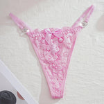 1pcs Low Rise Bow Sexy Lace Women Thongs Floral Panties Sexy Lingerie Solid Comfortable Erotic Elegant Lady G-string Underwear