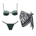 Floral 3Pcs Bikinis Sexy Women Swimsuits Female Push Up Swimwear Micro Bikini Set Bathingsuit Swim Suit Beachwear Print Biquini