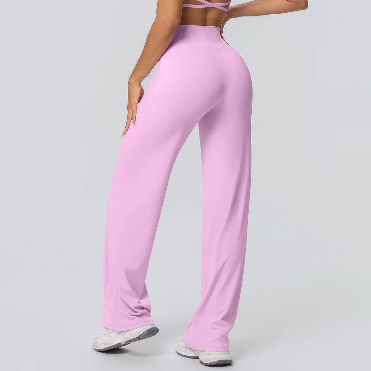 High Waist Wide Leg Yoga Pants Leggings Women Sports Fitness Bell-bottoms Female High Elastic Push Up Gym Workout Flared Pants