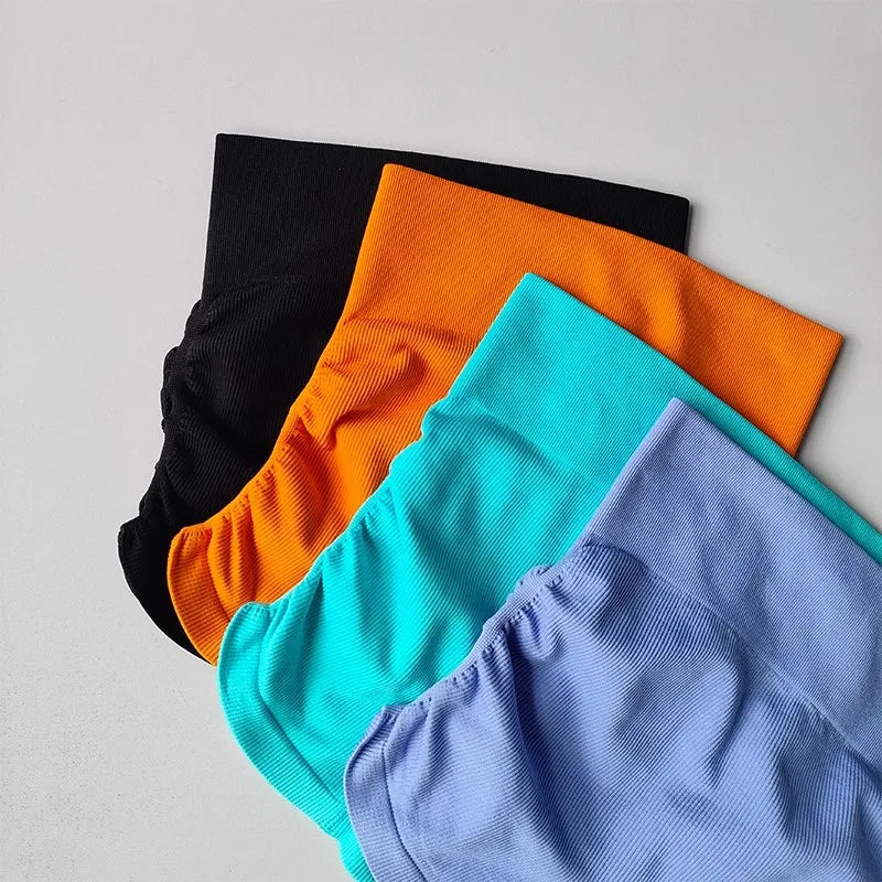 High Waist Women's Yoga Fitness Shorts Tight Fit Abdominal Slimming Lifted Buttocks Three Part Pants Exercise Clothing