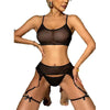Women Transparent Bra Set Hot Erotic Sexy Costumes Solid Color Underwear Seamless Bra Thong Garters Sexy Lingerie Sets