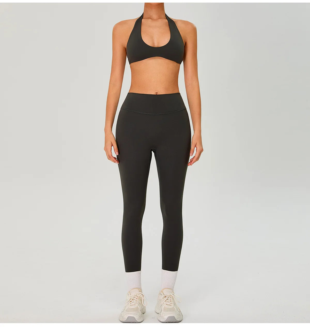 Fitness Sports Bra Women Halter Top High Support Push-up Open Back Gym Wear Hanging Neck Fitness Bar Yoga Bar Workout Underwear