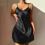 Silk And Tulle Patchwork Ultra-Thin Nightgown Sexy Women's Drees Solid-Color V-Neck Female Pajamas Heart Print Elegant Nightwear