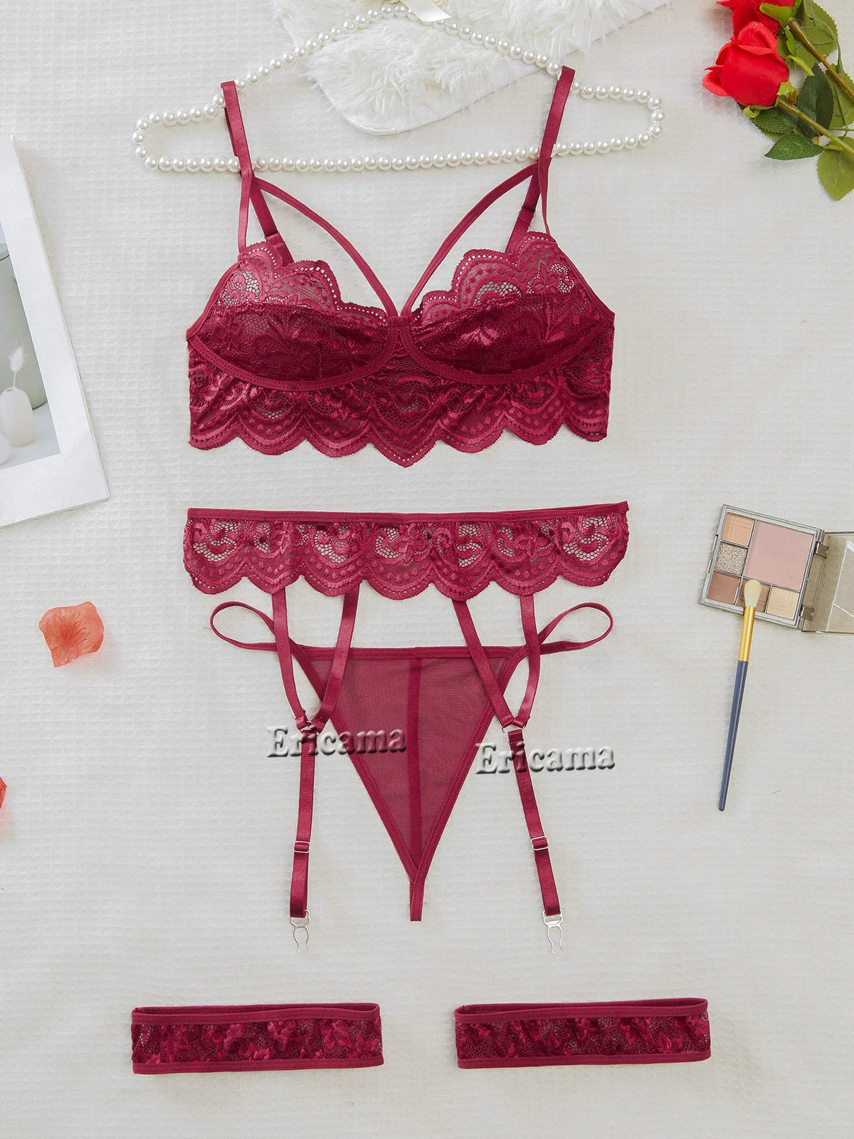 Sexy Lingerie Woman Lace Transparent Underwear Fairy Brief Sets Delicate Bra Kit Push Up Breves Sets Thin Erotic Bras