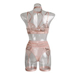 Toucheart Fantasia Lingeries Sexy Female Seamless Bra Kit Push Up Tulle Transparent Underwear Suspenders Complete Lace Bra Sets