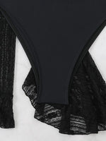 2026 Sexy Four-piece Women Swimsuit Long-sleeve Cover-up Swimwear Summer Solid Bikini Set Brazilian Beachwear Party bathing suit