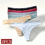 3Pcs/Set Cotton Panties Sexy G-string Low Rise Panties Women Seamless Underwear Set Female Underpants Breathable Lingerie Panty