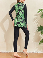 Print Muslim Modest Swimwear Women Swimsuit Burkini Sets Full Cover Islamic Long Sleeve Swimming Suit For Woman Bathing Suits