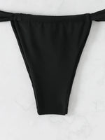 Bandeau Thong Bikinis 2026 Women Sexy Swimsuit Solid Padded Swimwear Female Bathers Bathing Swimming Swim Suit Beachwear