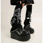 Size 42 Gothic Black Platform Creepers Shoes White Smooth Faux Leather Goth Creepers E-girl Chunky Lace Up Lolita Casual Shoes