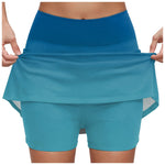 Women's Gradient Tennis Skirts High Waisted Athletic Skort With Built In Shorts Anti Slip Quick Dry Summer Skirt For Sports