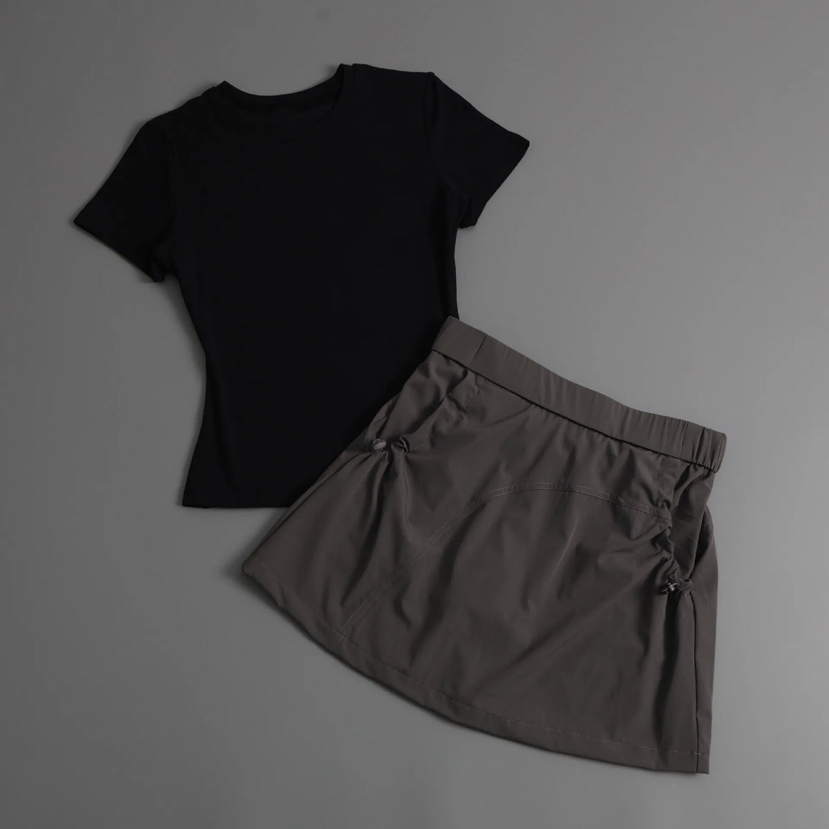 Summer Casual Yoga Sets Women Short Sleeve Loose T-shirt Sportwear High Waist Pocket Sports Short Skirt Fitness Running Wear