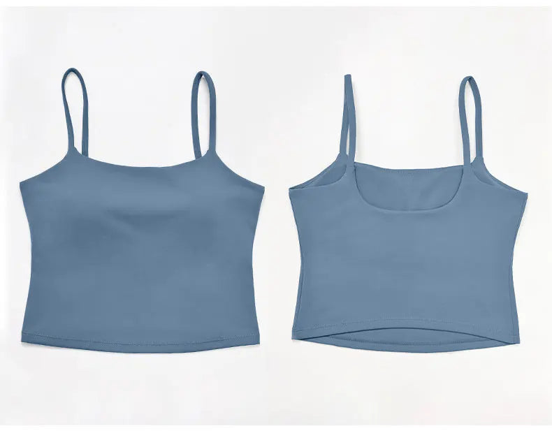 NCLAGEN GYM Tank Top With Built In Bra women's Yoga clothingrunning Square Neck fitness vest beautiful back sports Workout