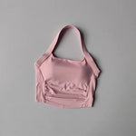 Women's Shock-Absorbing Yoga Sports Bra Neck Hanging Pleated Design Fitness Training Pilates Outdoor Vest Gathered Comfortable
