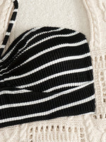 New Sexy Striped High Waisted Bikinis 2025 Swimsuits Women's Swimwear Female Beach Swim Wear Bathing Suits Brazilian Bikini Set