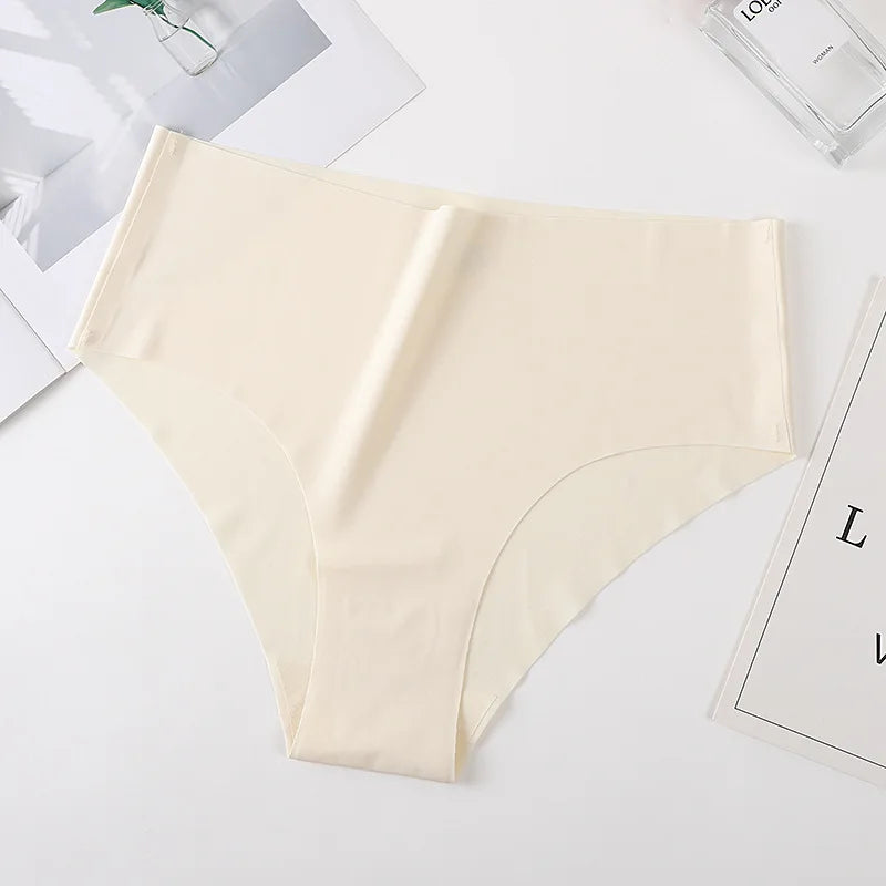 Women Seamless Panties Briefs Thin Ice Silky Underwear Female High Waist Underpants Summer Soft Panties Sexy Lingerie