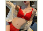 Lace Brief Sets Shapewear Set Minimizer Side Support Bra Push Up Bralette for Small Chest Lift Anti Sagging Wireless Underwear