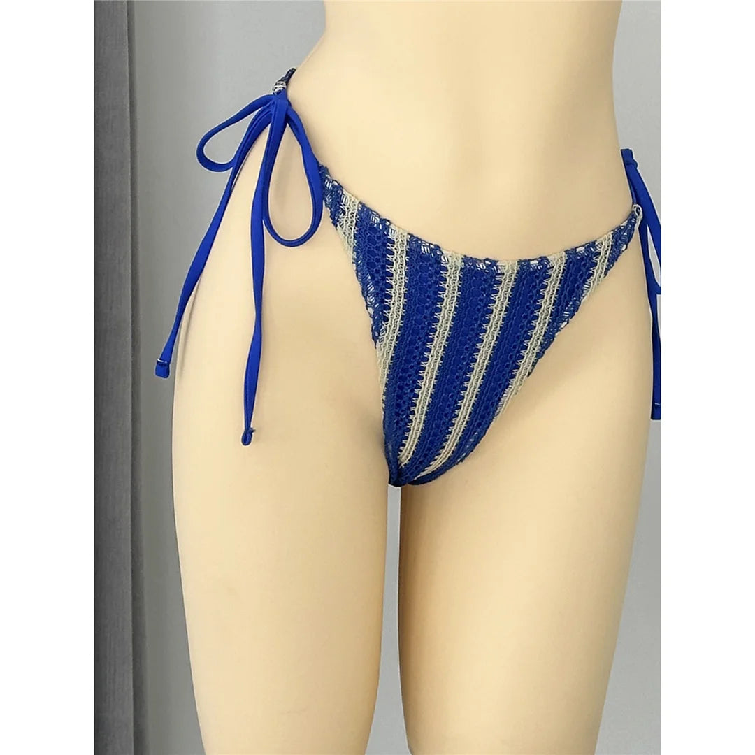2026 New Striped Bikini Women Swimwear Female Swimsuit High Cut Leg Padded Bather Bathing Suit Swim Two-pieces Bikini set K8071