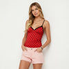 Summer Camisole Women Fashion Deep V Neck Sleeveless Spaghetti Strap Dot Print Lace Patchwork Bow Decor Vest