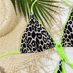 Pink Leopard Print Swimwear String Halter Triangle Bikini Set Micro Thong Sexy Swimsuit Women 2026 Bating Suit Bikinis De Mujer