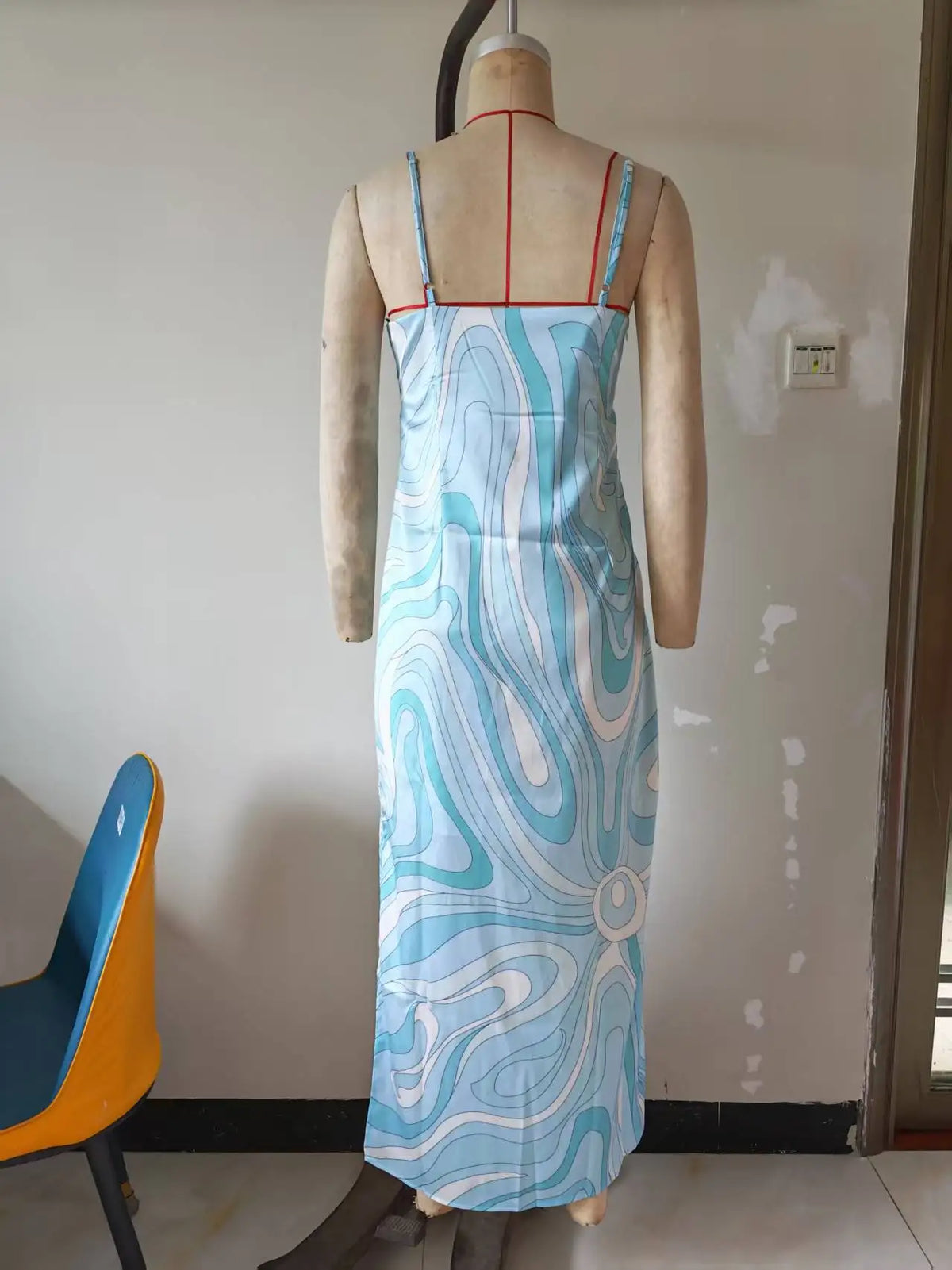 Vestidos Para Mujer Bohemian Vacation Dress Casual Sleeveless Strap High Waisted Party Dress Side Split Slim Women Robe Dresses