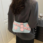 Fashion Women's Handbags Denim Stars Pattern Cool Girls Underarm Bag Female Small Shoulder Hobo Bags Chain Tote Bag