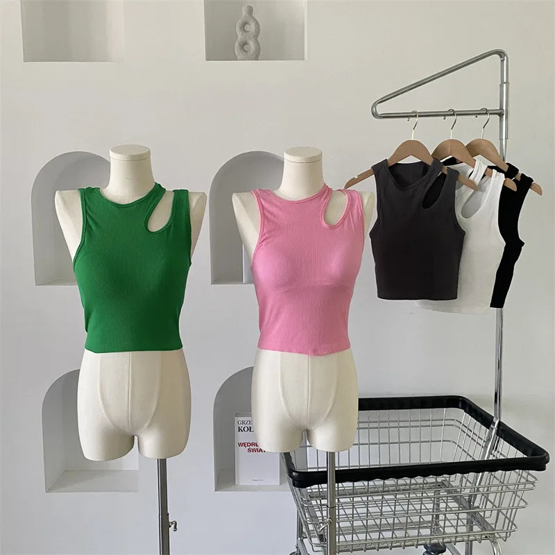 Women Crop Top Seamless Underwear Female Tank Tops Removable Pads Streetwear Beauty Back Padded Camisole Sexy Lingerie
