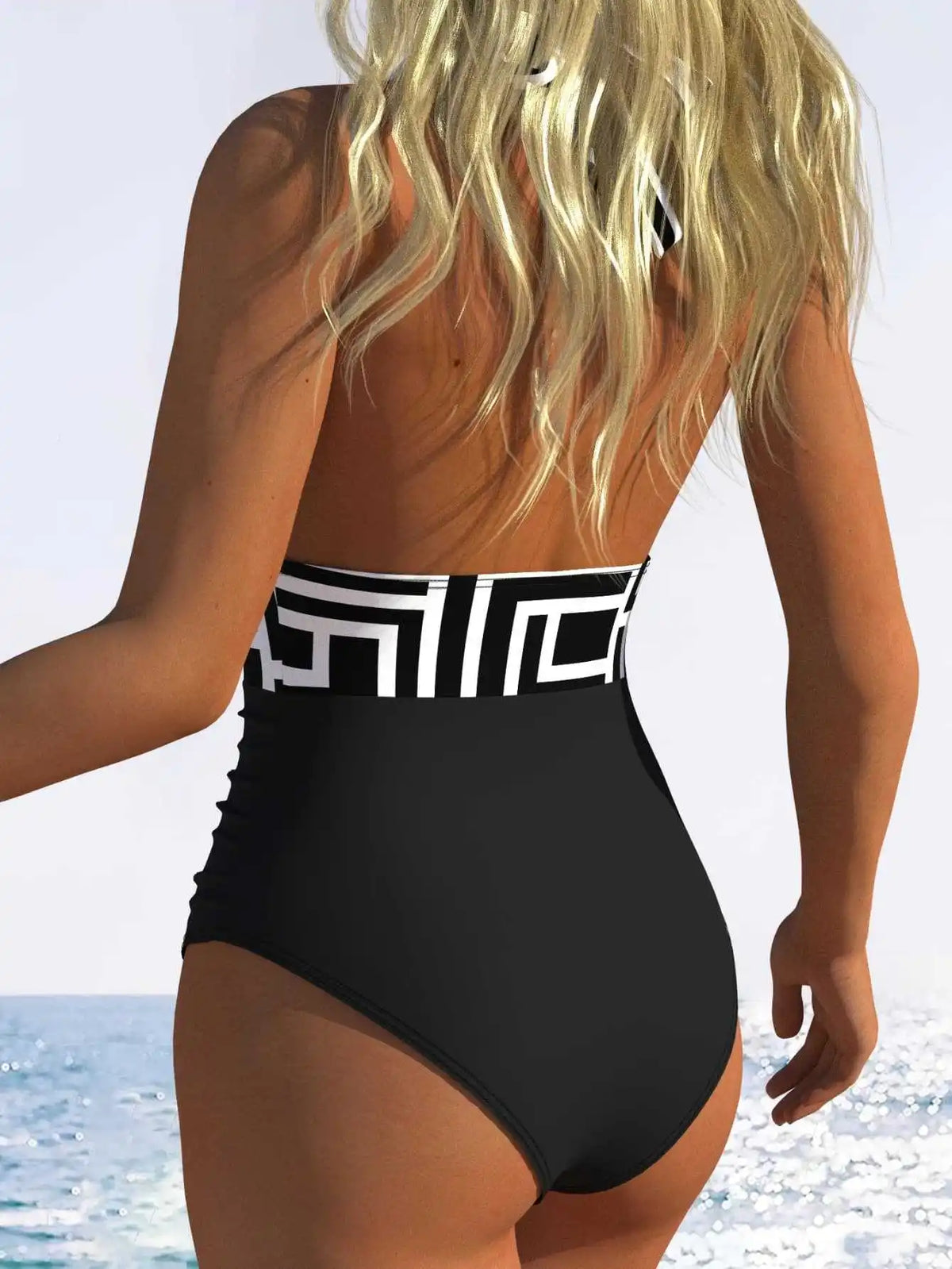 Vintage Black Plaid Patchwork Swimwear Women 2026 V Neck Pleate Tummy Control One Piece Swimsuit Beach Bathing Suit Monokini XXL