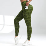 Camouflage Pockets High Waist Women Gym Leggings Casual Elastic Outdoors Pants High Street Style Workout Running Pants