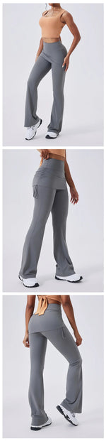 Flare Leggings Women Yoga Pants Bell-bottoms Yoga Trousers High Waist Fitness Pants Stretch Gym Wide Leg Yoga Leggings