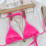 Sexy Leopard Printed Halter Brazilian Bikini Women Swimwear Female Swimsuit Two-Piece Bikini Set Bather Bathing Suit Swim V3681