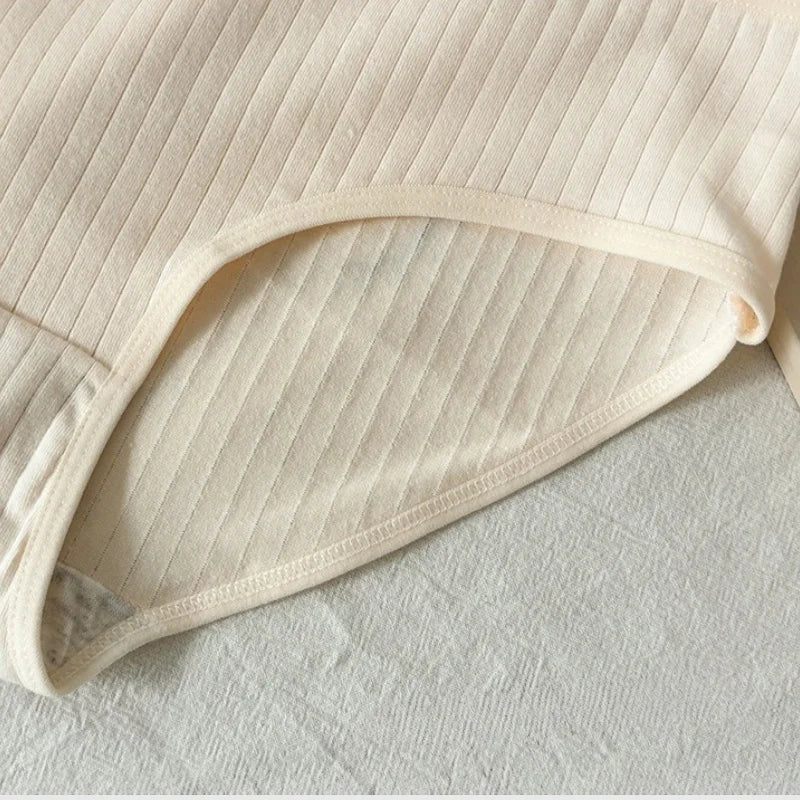 5Pcs/Set Women Cotton Briefs Ribbed Panties Low Rise Underwear Female Underpants Solid Color Sexy Lingerie Soft Intimates M-XL