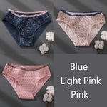 3Pcs/set Women Printing Floral Panties Low-Rise Cotton Briefs Female Comfortable Underwear Female Soft Panties Lingerie M-2XL