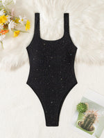 DEKASummer Solid Sexy Backless Shiny Swimsuit Women One Piece Swimwear Beach Wear Slimming Bathing Suit