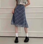 Sweet Skirts Chic Plaid Mini Skirt High Waist A-Line Korean Sle Commute Spring New Arrival Women's Fashion Mid-Length Skirts I3G