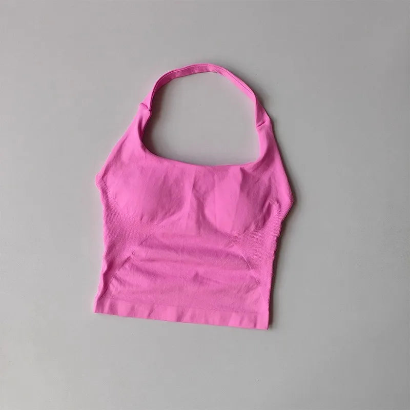 Neck Halter Yoga Vest Shockproof Running Sports High-strength Sports Underwear Fitness Pilates Suspender Beautiful Back Summer