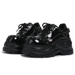2026 Chunky Platform Punk Sneakers Women Belt Decor Lace Up Thick Bottom Vulcanized Shoes Woman Heighten Rivets Goth Shoes Mujer