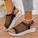 Summer New Mesh Buckle Fish Mouth Casual Lightweight Versatile Comfortable Beach Sandals Women