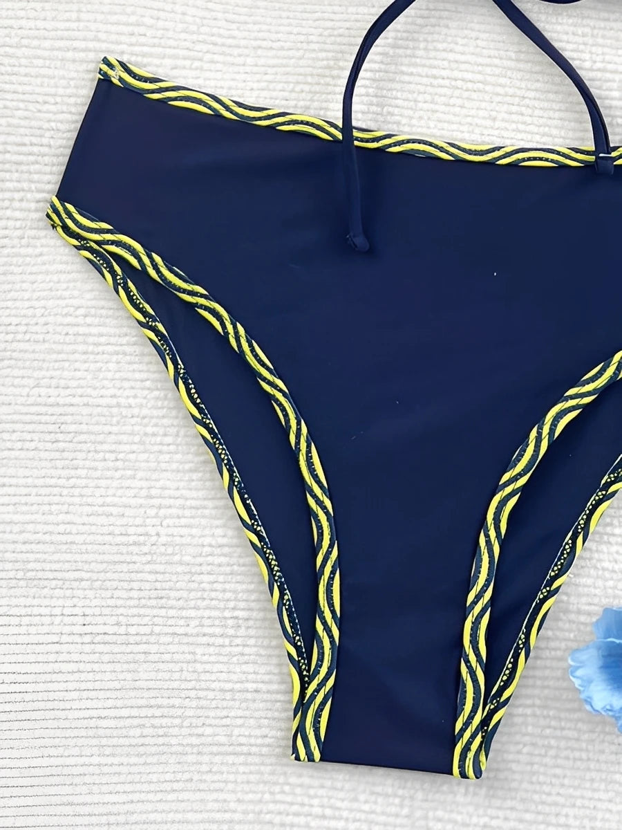 2026 Leopard Bikinis High Waist Swimsuit Women Tie Front Strappy Swimwear Female Beachwear Bathers Bathing Swimming Swim Suit