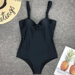 Underwired Bra Cup One Piece Swimsuit Women Swimwear Female Monokini Push Up Bather Bathing Suit Swim Beachwear Slim Bodysuit