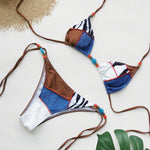 2026 Women Swimsuit Bold Leopard Print and Yellow Patchwork Bikini SetPerfect for Beach Wear and Pool Parties Summer Getaways