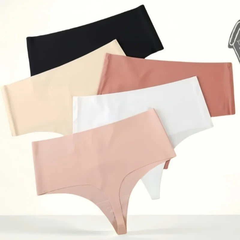 1Pc Women G-string Panties Seamless Thongs Female High Waist Underpants Summer Soft Panties Sexy Lingerie Comfy Thin Underwear