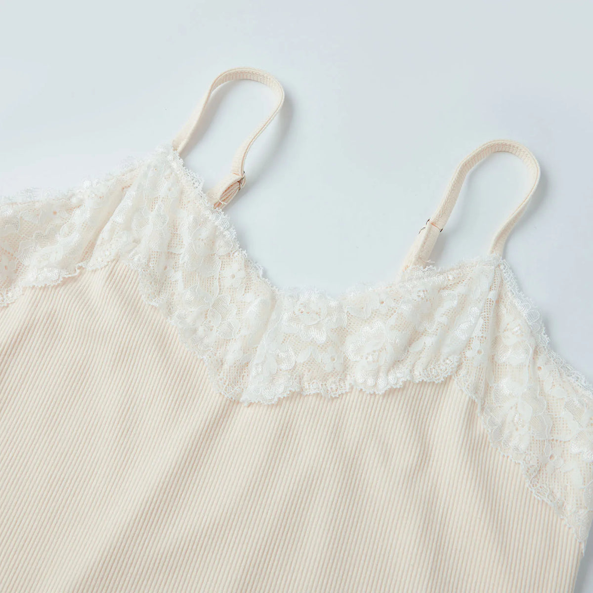 Women's Summer Solid Color Slim Fit Camisoles Spaghetti Strap Stylish Lace Trim Crop Tops