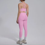 Women's Yoga Set Sports Fitness Running Beautiful Back Slim Fit Bra Hip-lifting High Waist Pants Workout Training Gym Suits