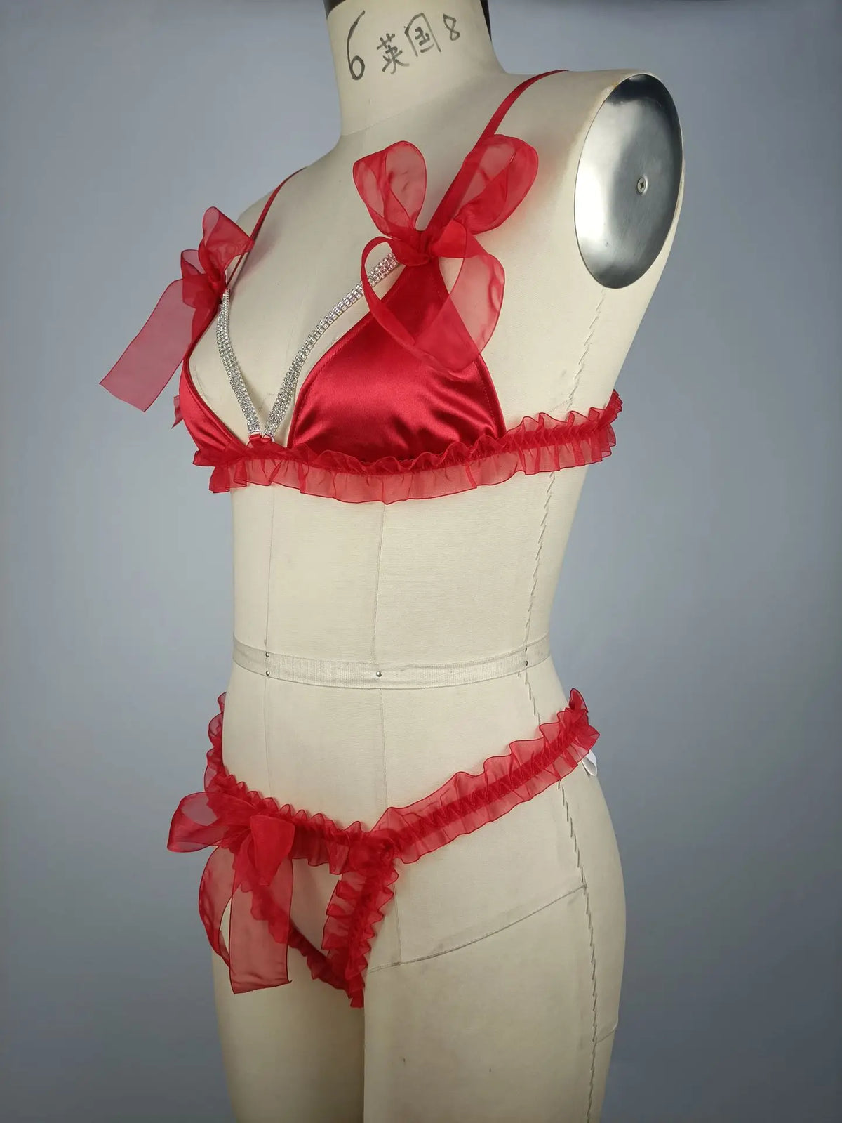 Valentine's Day Sexy Temptation Lingerie Set - Metal Breast-exposing Open Crotch Passionate Temptation Uniformsexy bras